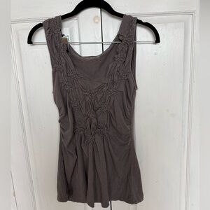 Garnet Hill ruched grey tank